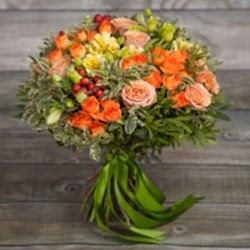 Turuncu Orman Gülleri Buketi